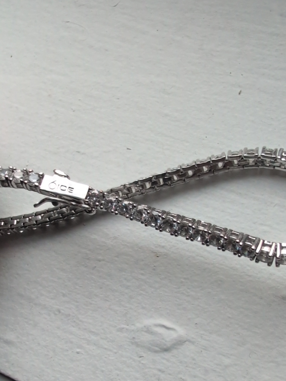 Ice Clear Stone Silver-Tone Tennis Bracelet - Ice